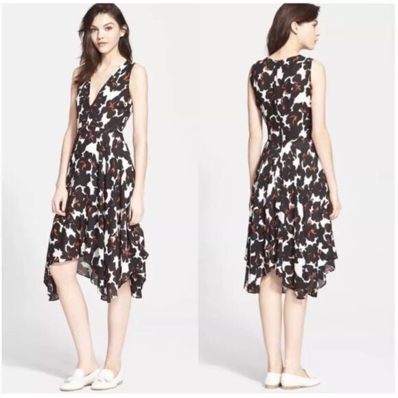 A.L.C. Nello Handkerchief Silk Wrap Dress size 6-L10 - Picture 1 of 5